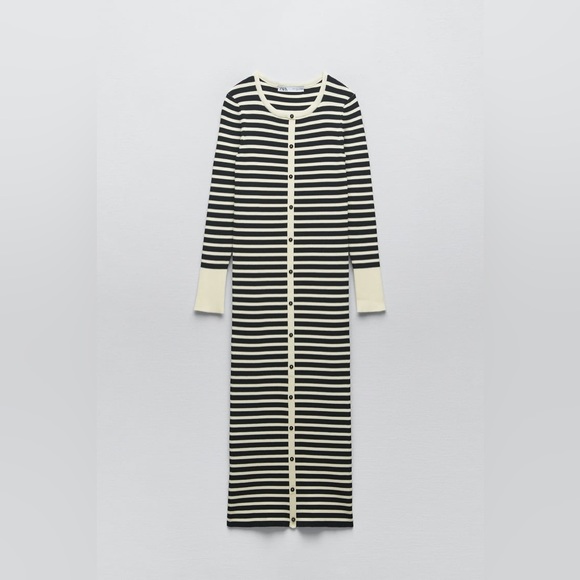 NWT Zara Striped Knit Dress - 2488/004 - Picture 1 of 6